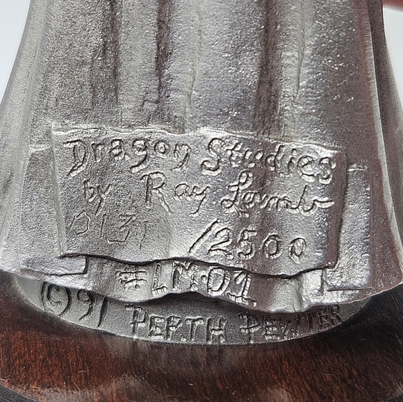 Perth Pewter Dragon Studies By Ray Lamb 1991 LM01 0131/2500 Wizard Statue - Picture 6 of 10
